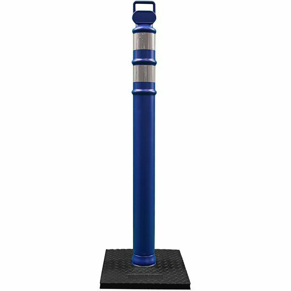 Cortina Safety Products EZ Grab 45'' Blue Flared Post Delineator with 10 lb. Base and Reflective Bands 03-747BRBC 46603747BRBC